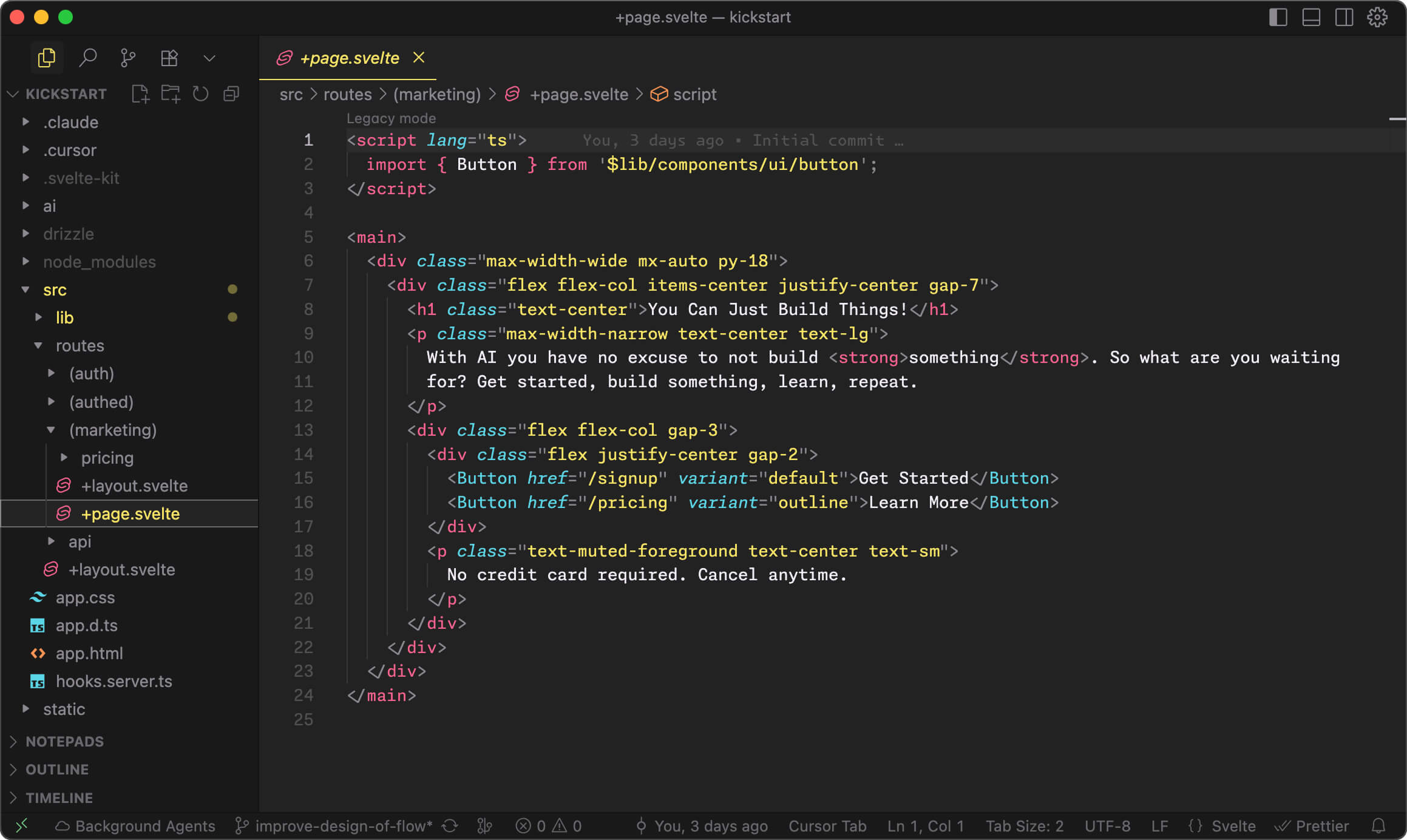 Screenshot of the application